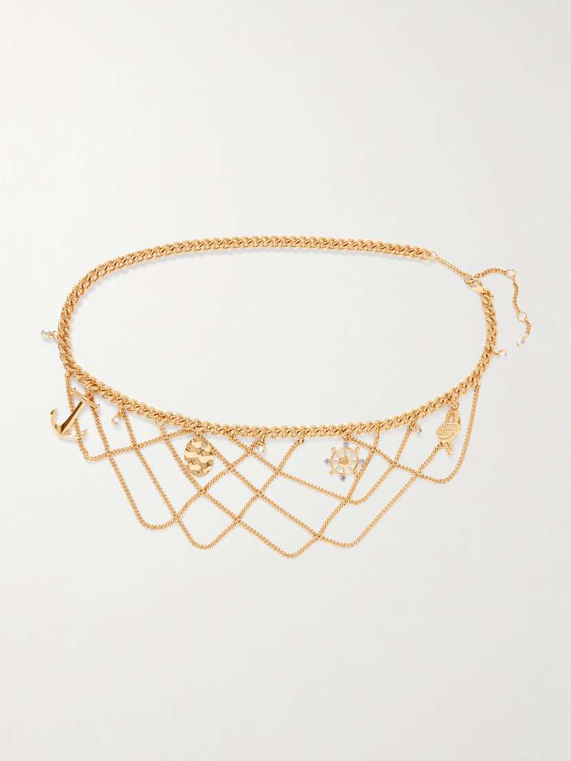 Rabanne Crystal-embellished Gold-tone Belt