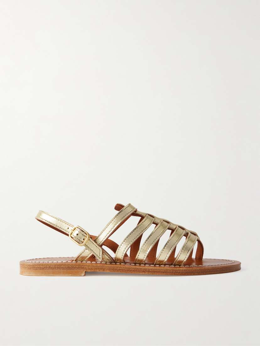 K Jacques St Tropez Homere Metallic Leather Sandals