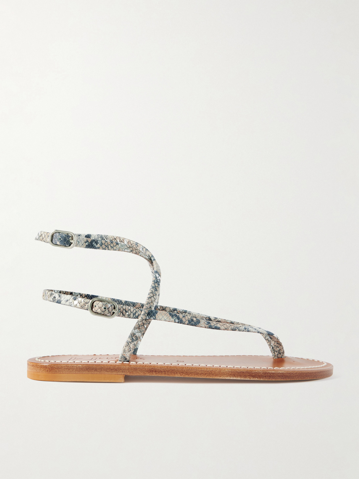 K Jacques St Tropez - Abako Snake-effect Leather Sandals - Snake print