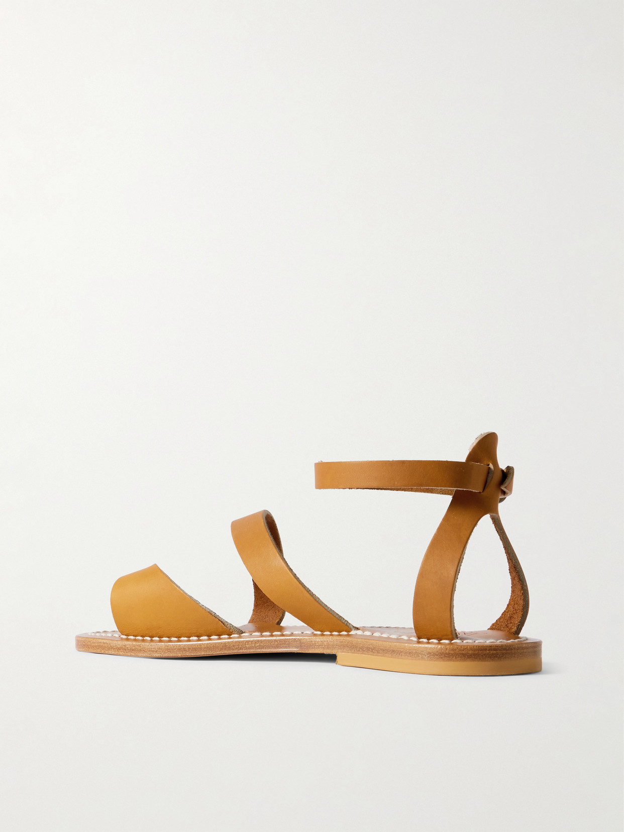 Kjacques Ankle-strap Flat Sandals In Brown