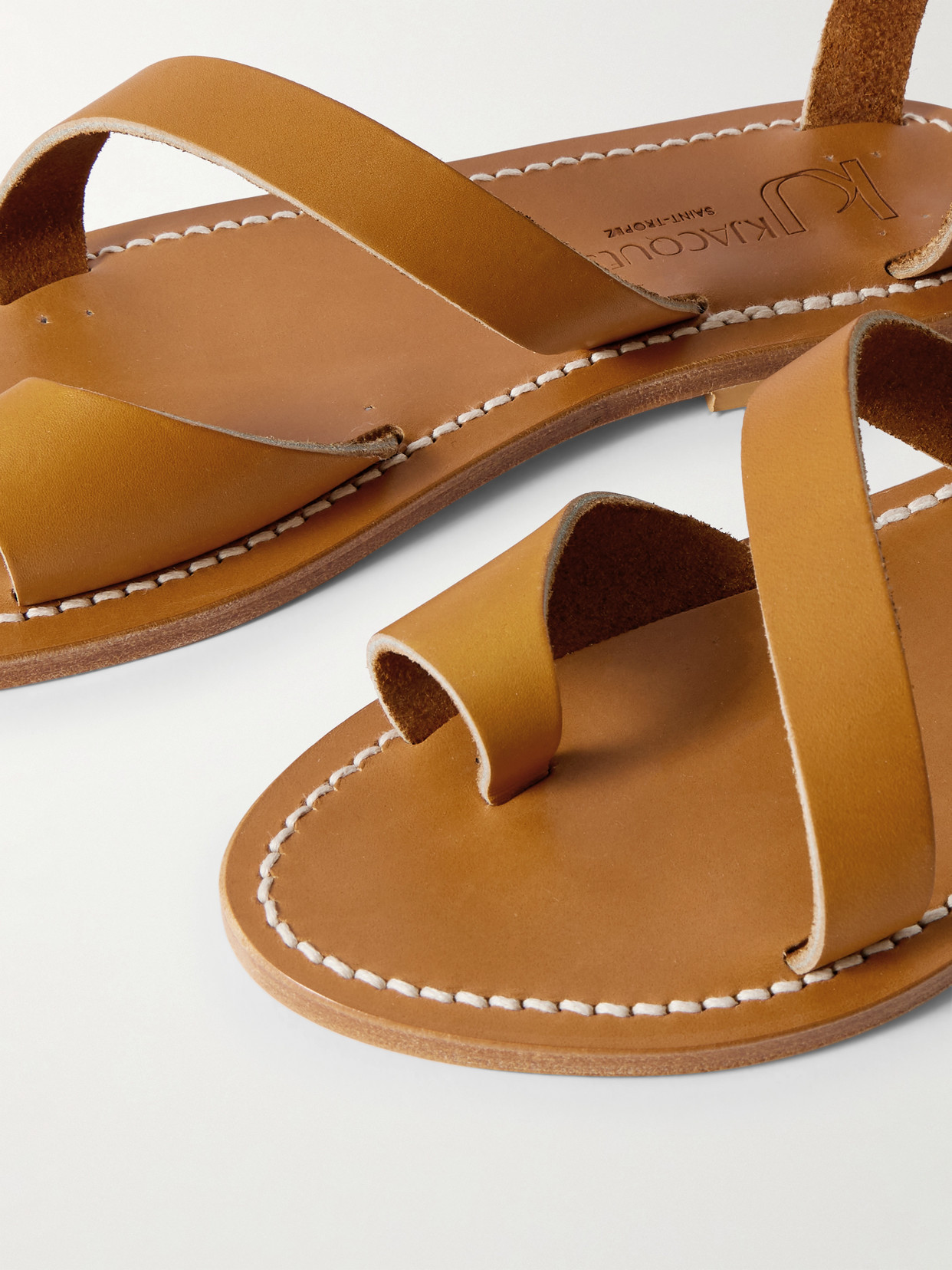 Kjacques Ankle-strap Flat Sandals In Brown