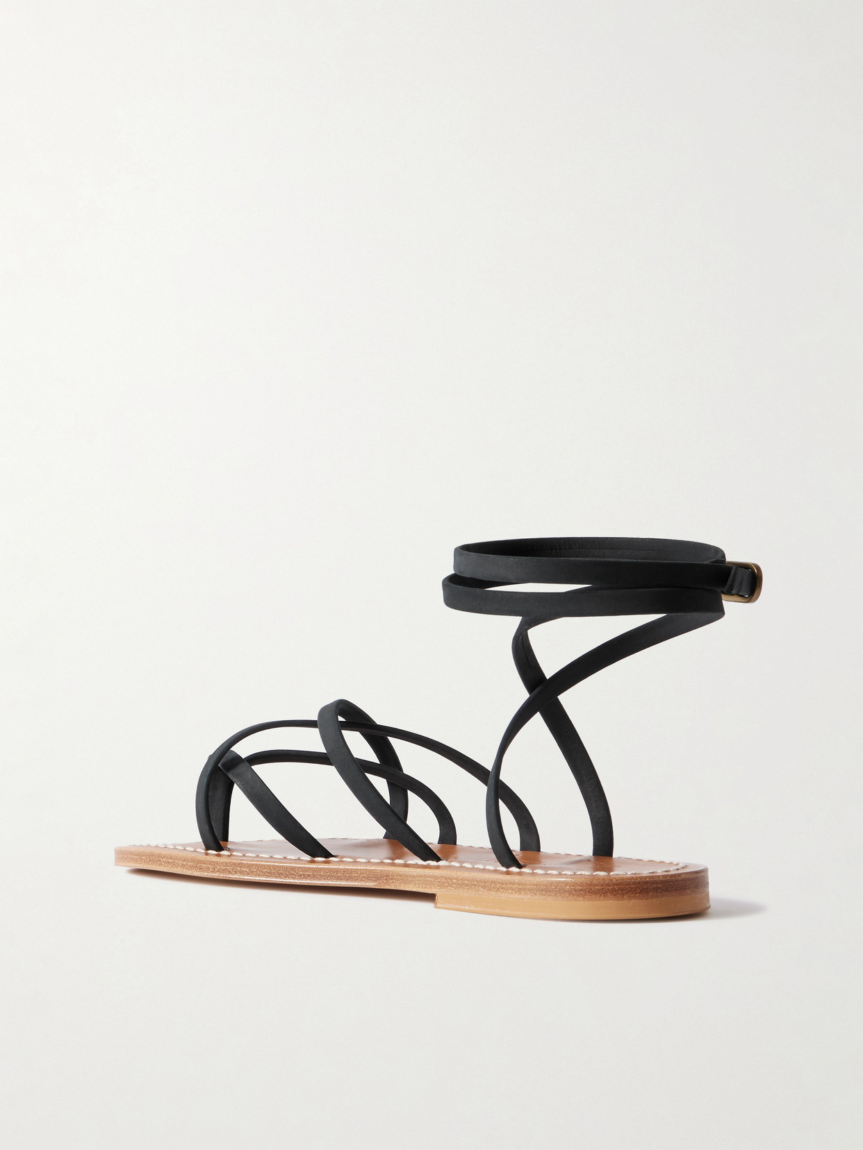 Kjacques Zenobie Leather Sandals In Black