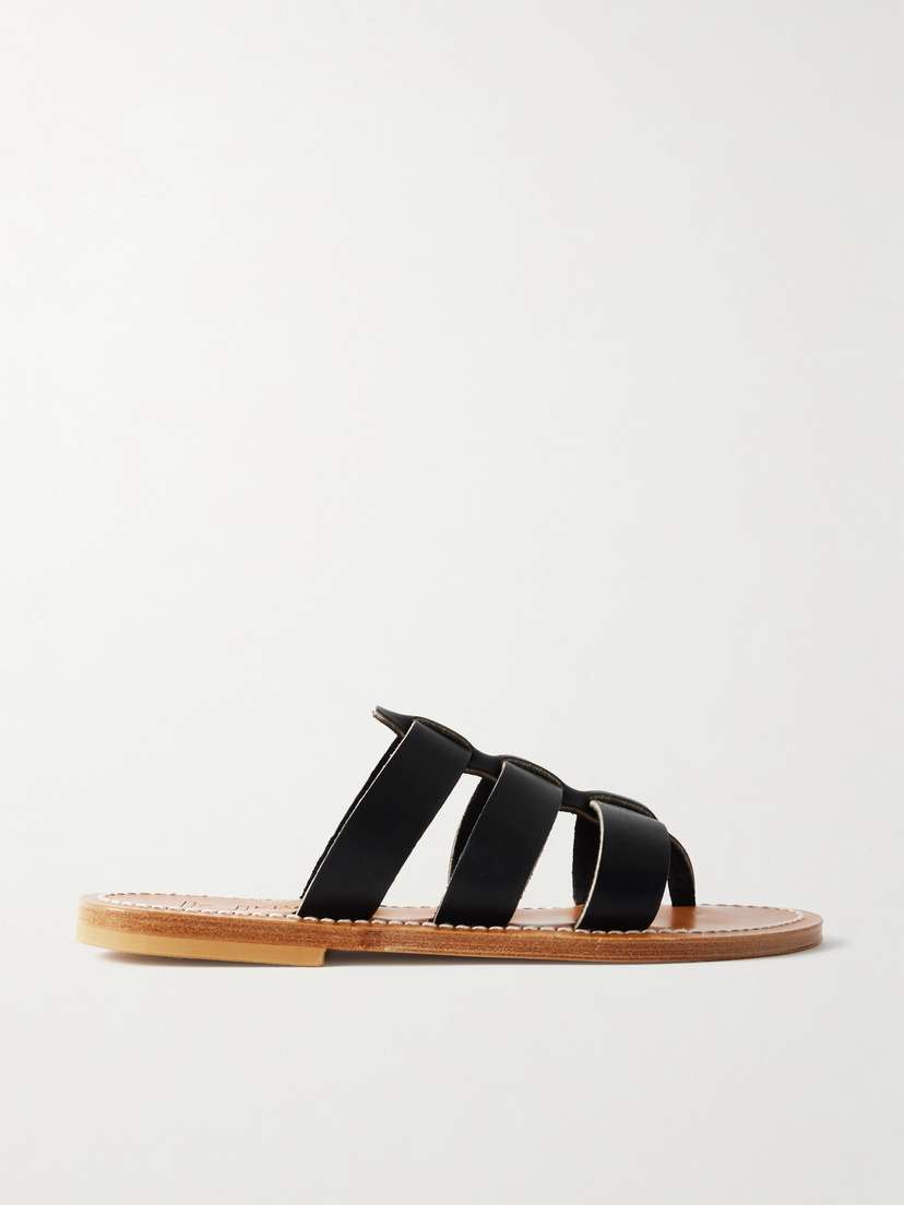 K Jacques St Tropez Dolon Cutout Leather Slides