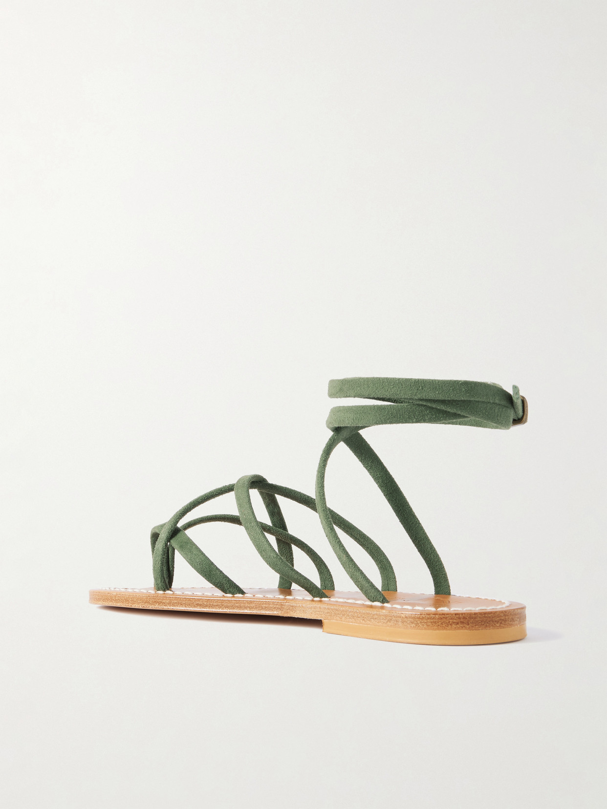 Kjacques Zenobie Suede Sandals In Green