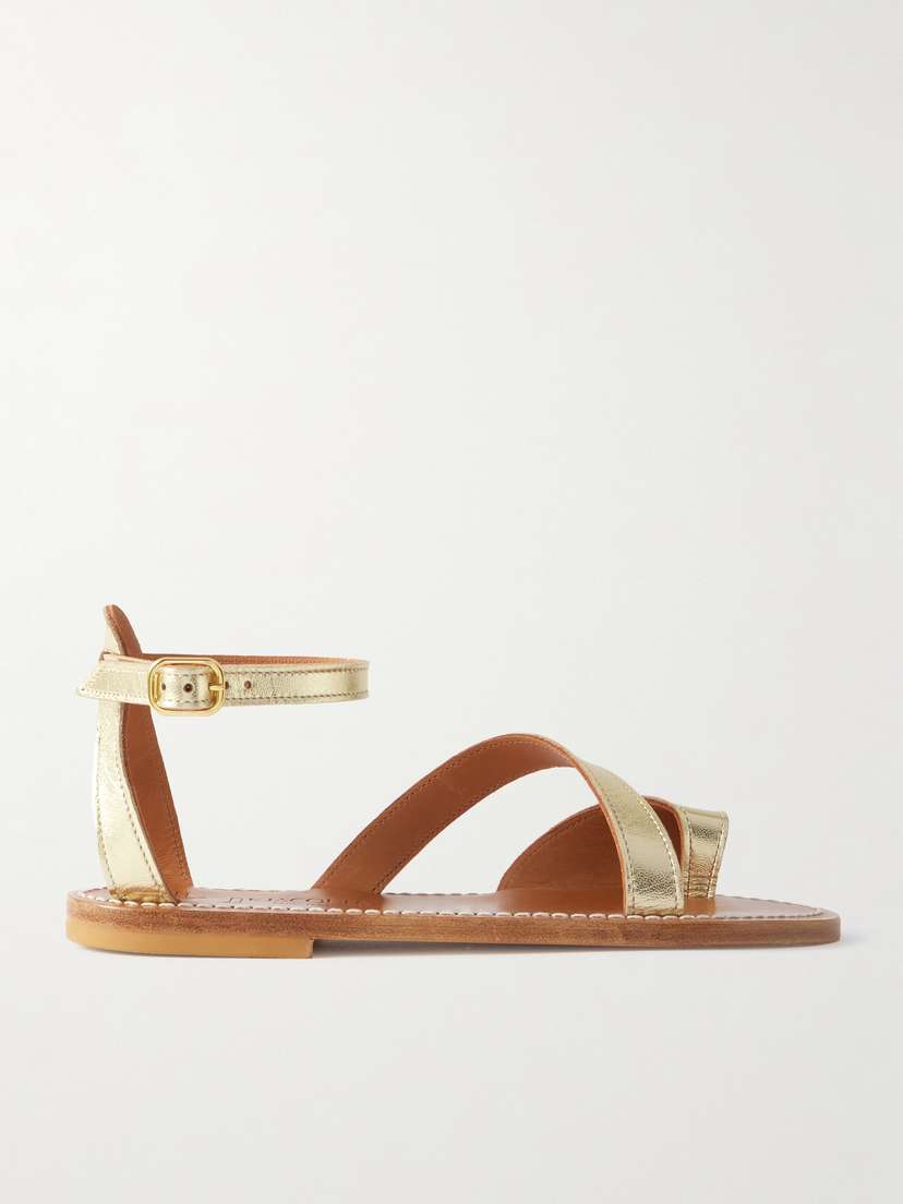 K Jacques St Tropez Anaelle Metallic Leather Sandals