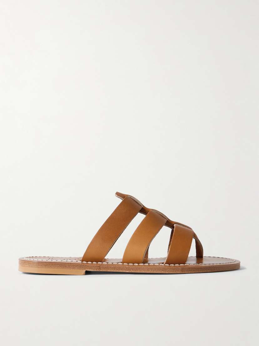 K Jacques St Tropez Dolon Cutout Leather Slides