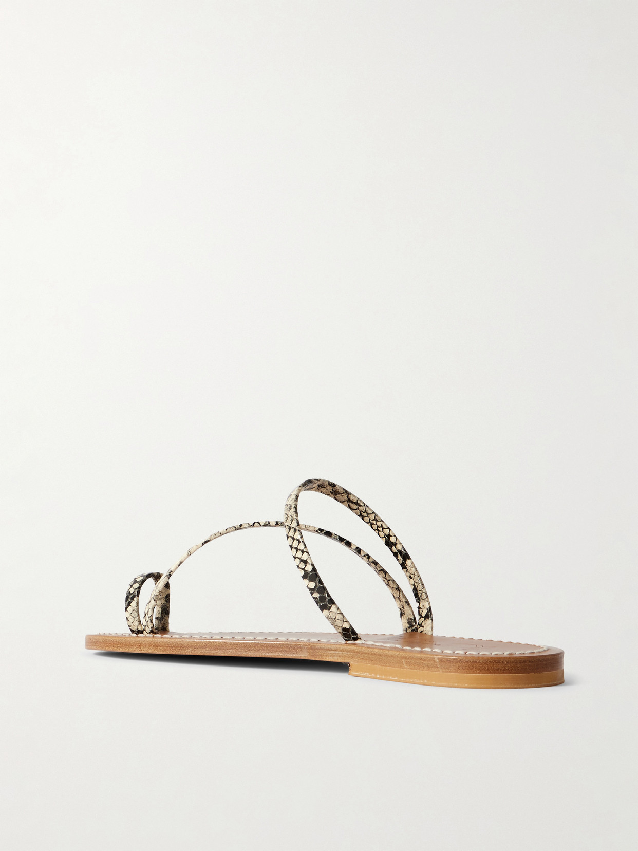 Kjacques Actium Snake-effect Leather Slides In Animal Print
