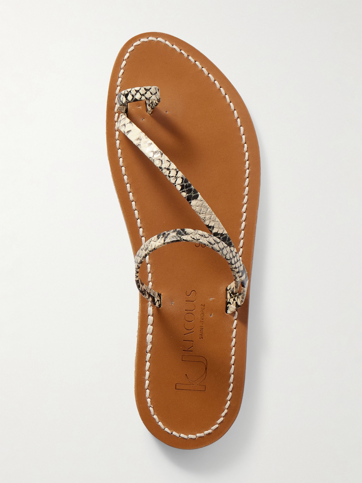 Kjacques Actium Snake-effect Leather Slides In Animal Print