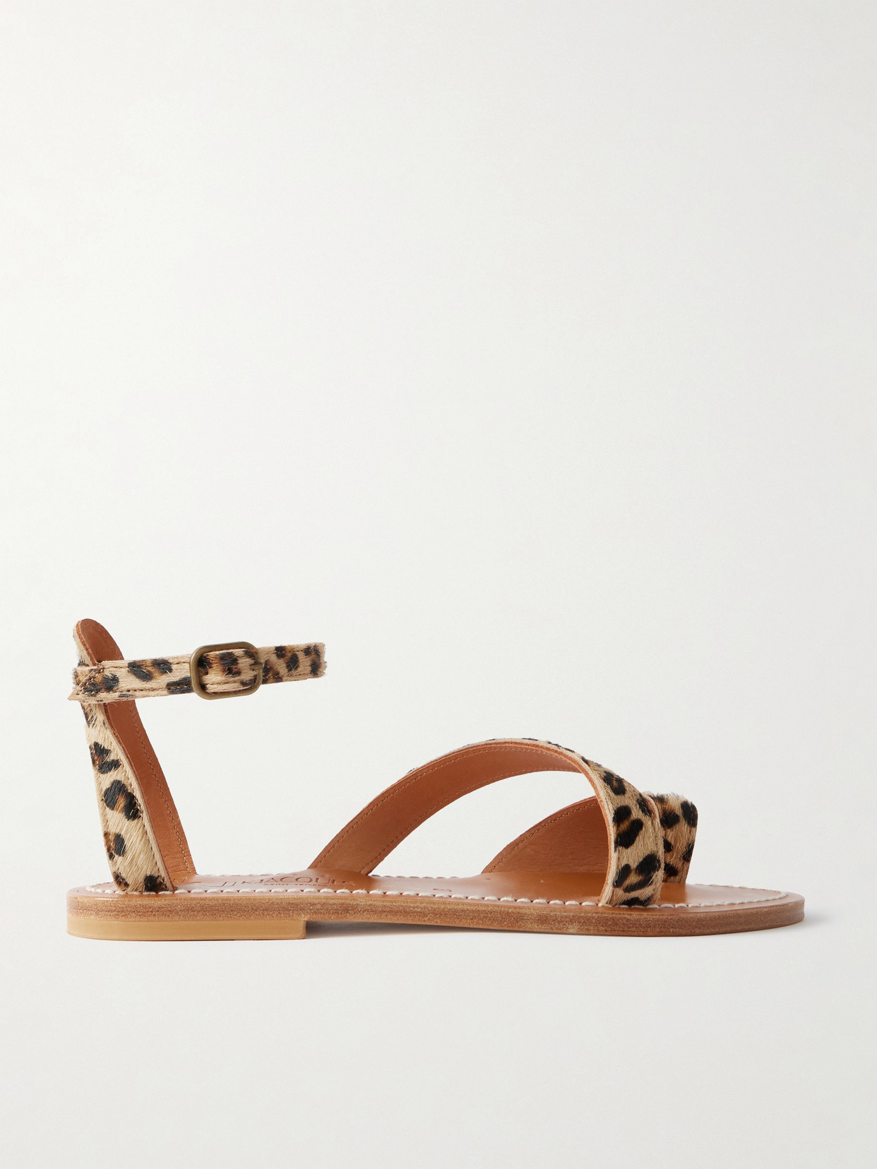 K Jacques St Tropez - Anaelle Leopard-print Pony Hair Sandals - Leopard print