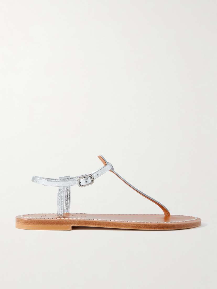 K Jacques St Tropez Picon Metallic Leather Sandals