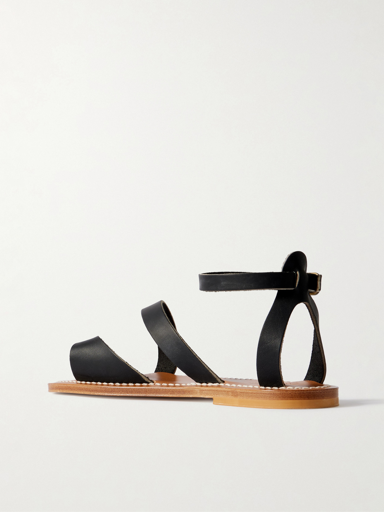 Kjacques Anaelle Leather Sandals In Black