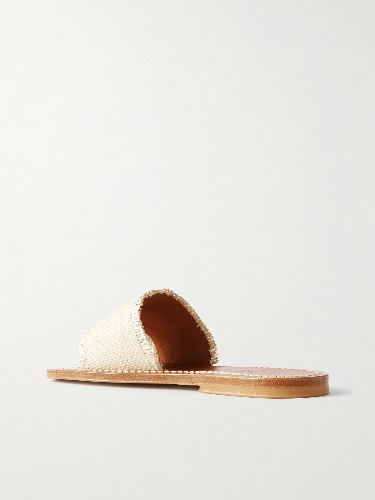 Kjacques Capri Raffia Slides In Neutrals