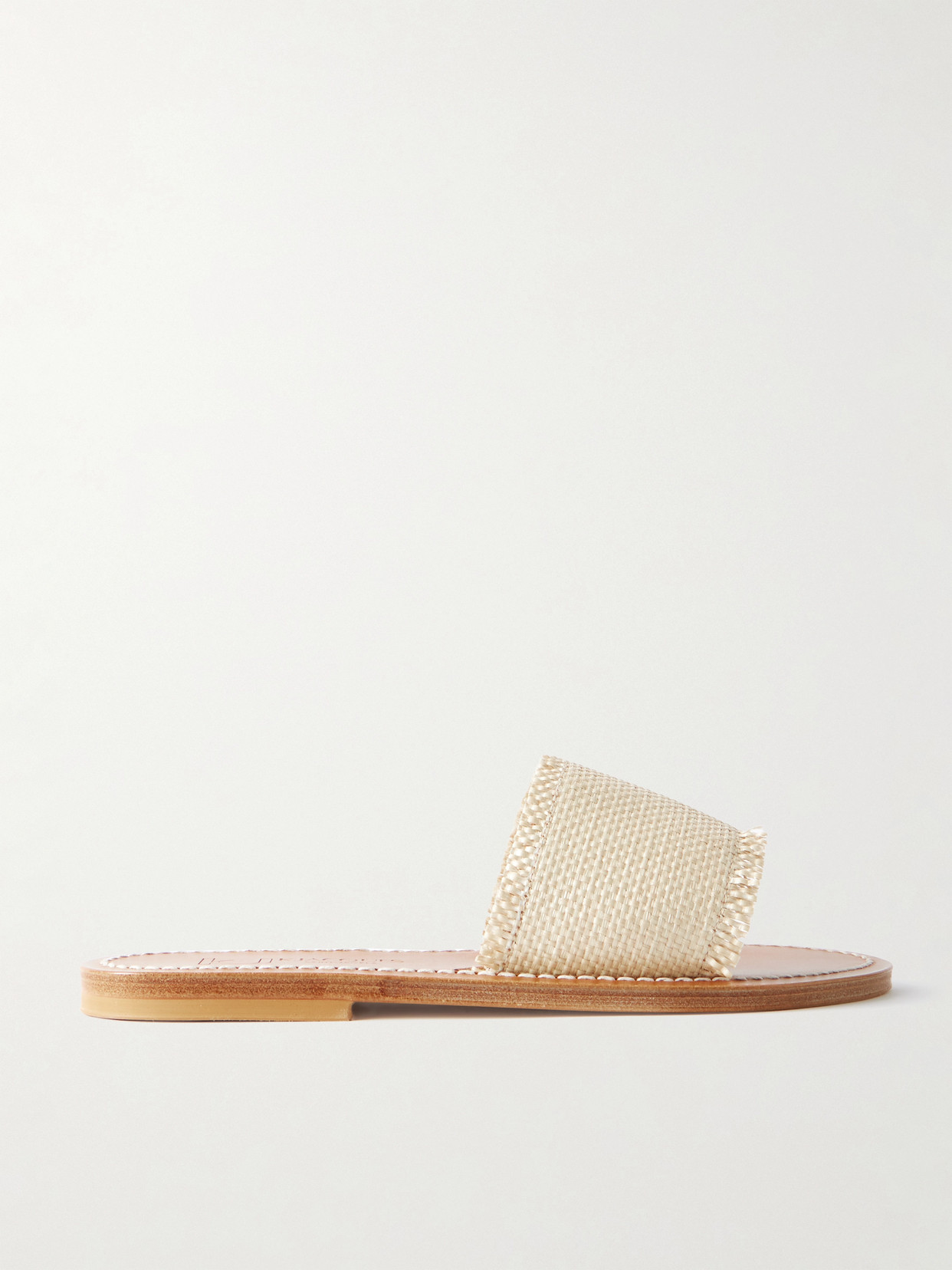 Kjacques Capri Raffia Slides In Neutrals