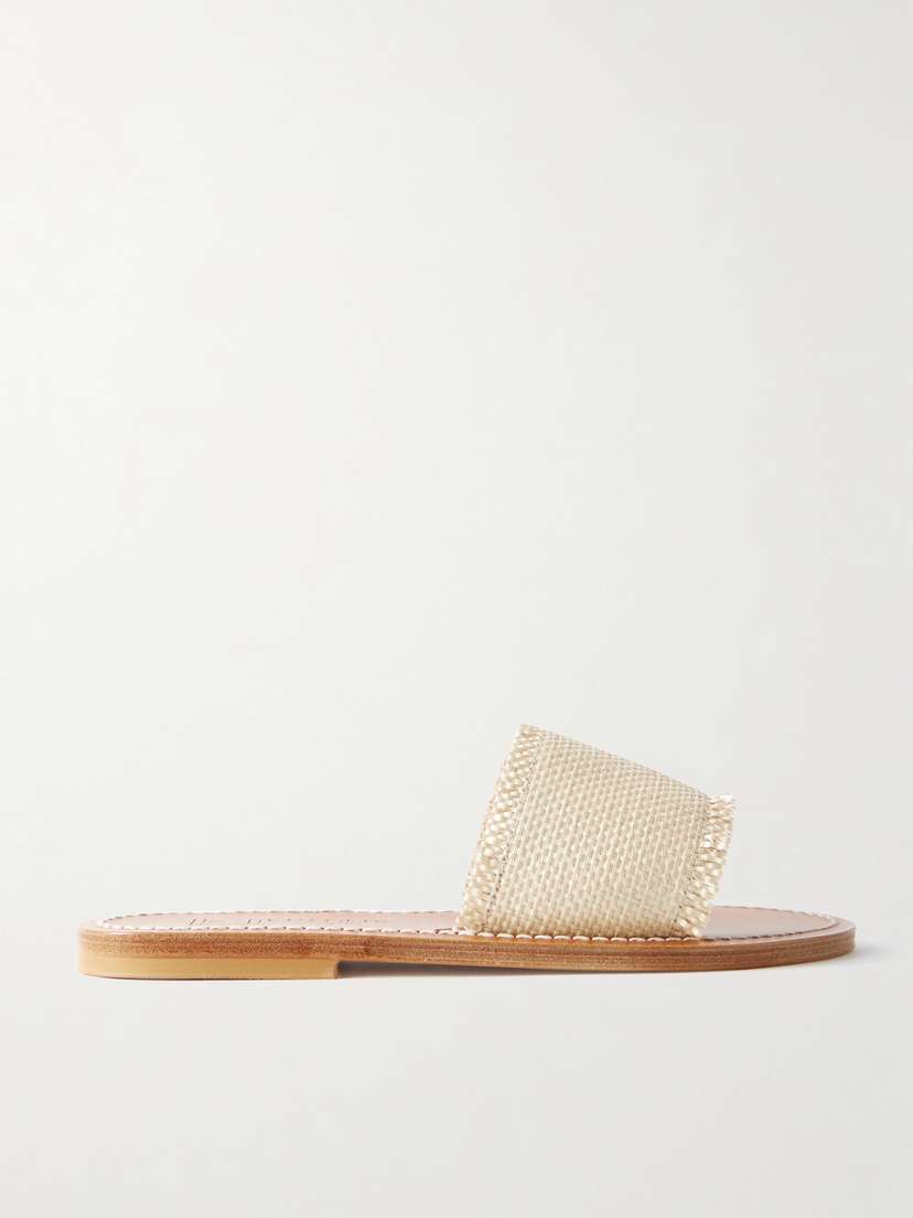 K Jacques St Tropez Capri Raffia Slides