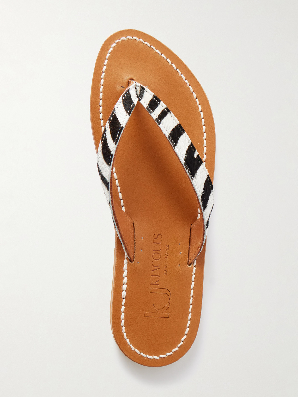 Kjacques Torino Zebra-print Goat Hair Sandals In Animal Print