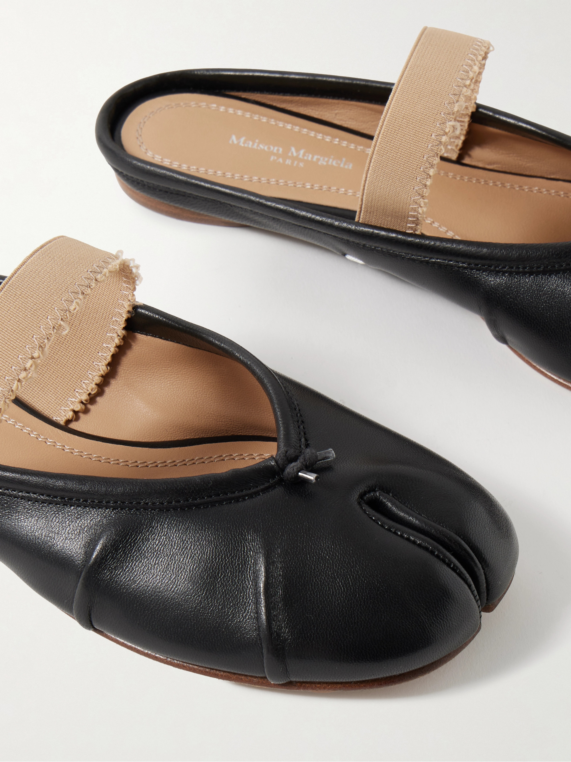 Maison Margiela Tabi frayed split-toe leather ballet flats