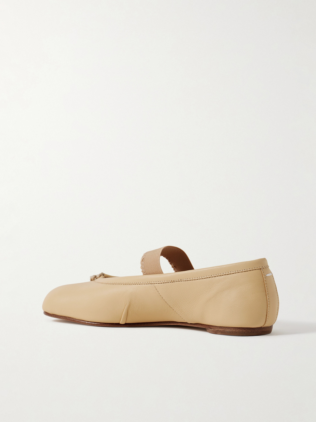 Maison Margiela Tabi Split-toe Leather Ballet Flats In Neutrals