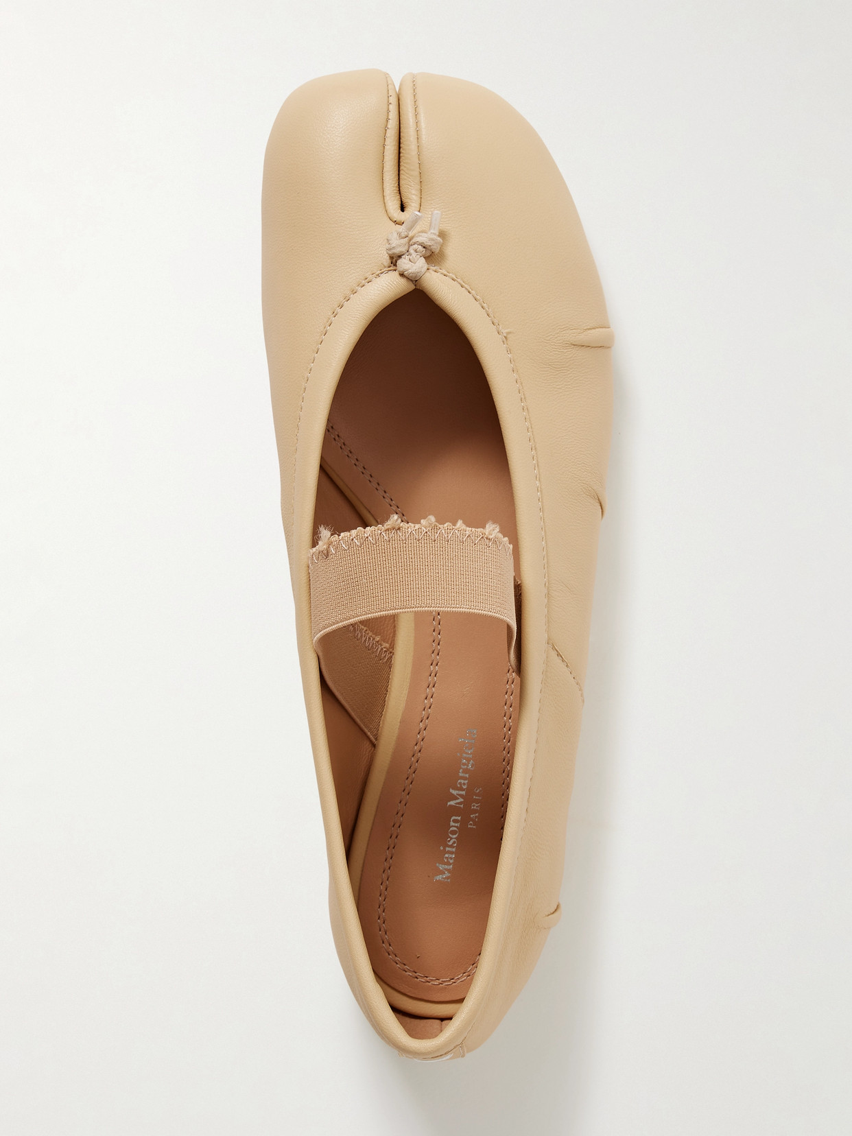 Maison Margiela Tabi Split-toe Leather Ballet Flats In Neutrals