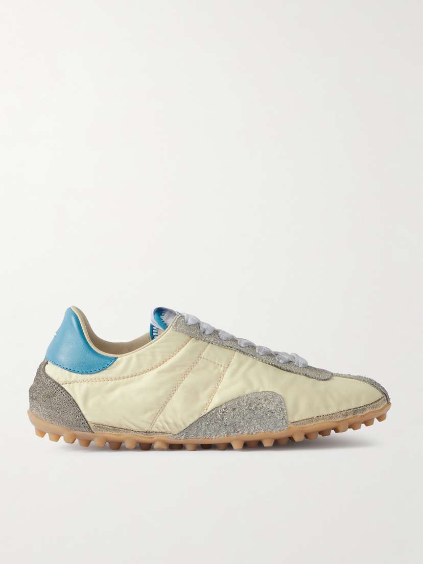 Maison Margiela Sprinter Leather And Brushed Suede-trimmed Shell Sneakers