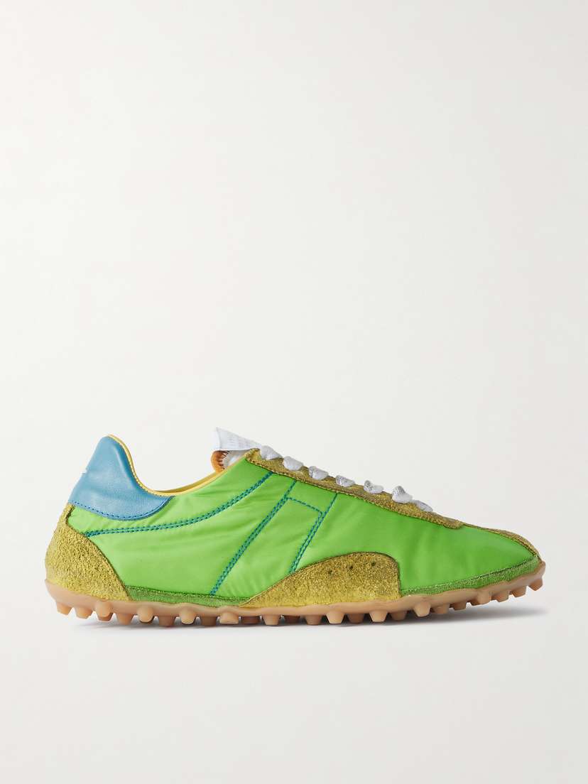 Maison Margiela Sprinter Leather And Brushed Suede-trimmed Shell Sneakers