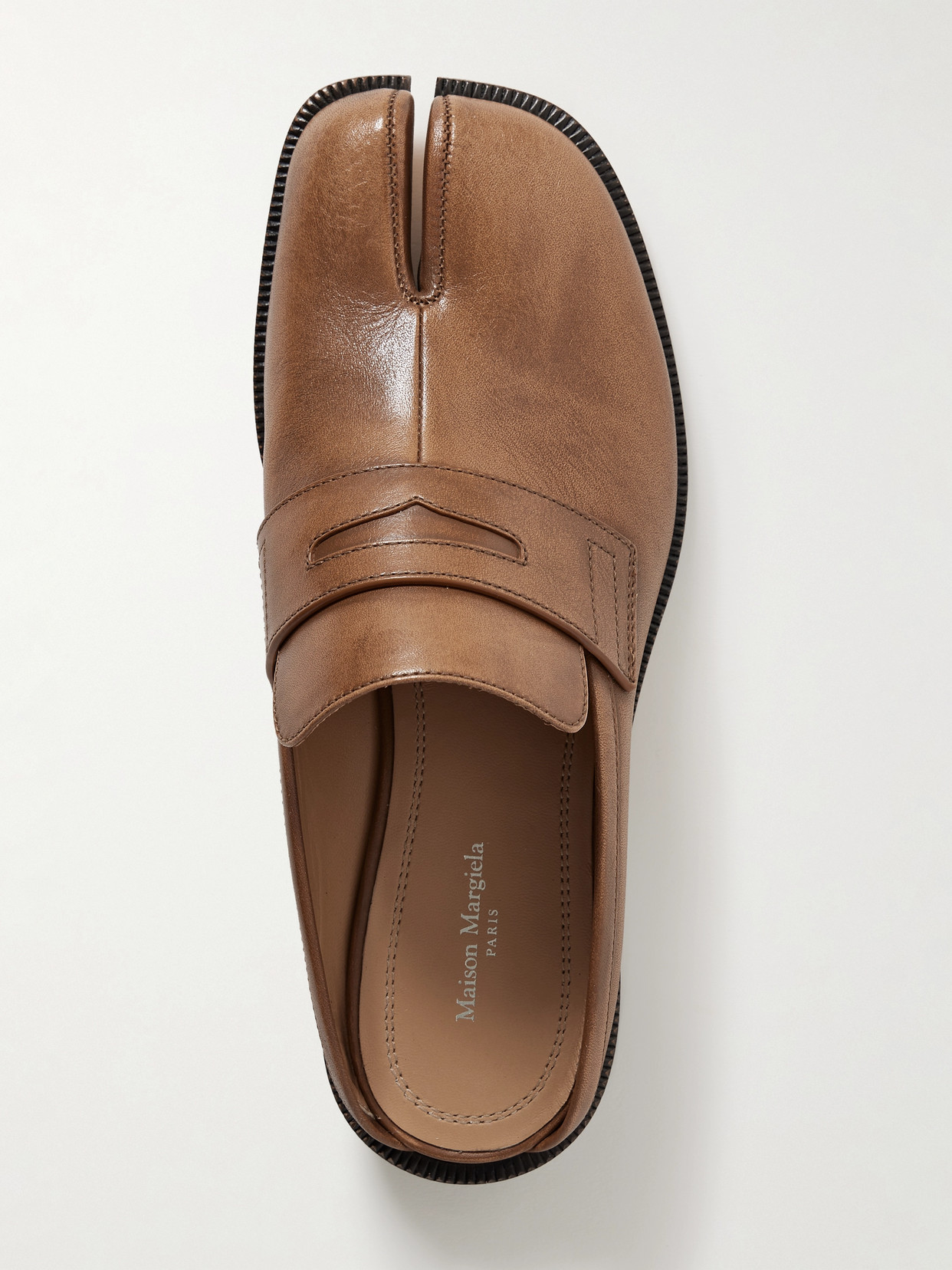 Maison Margiela Brown Tabi City Slip-on Loafers In Brown