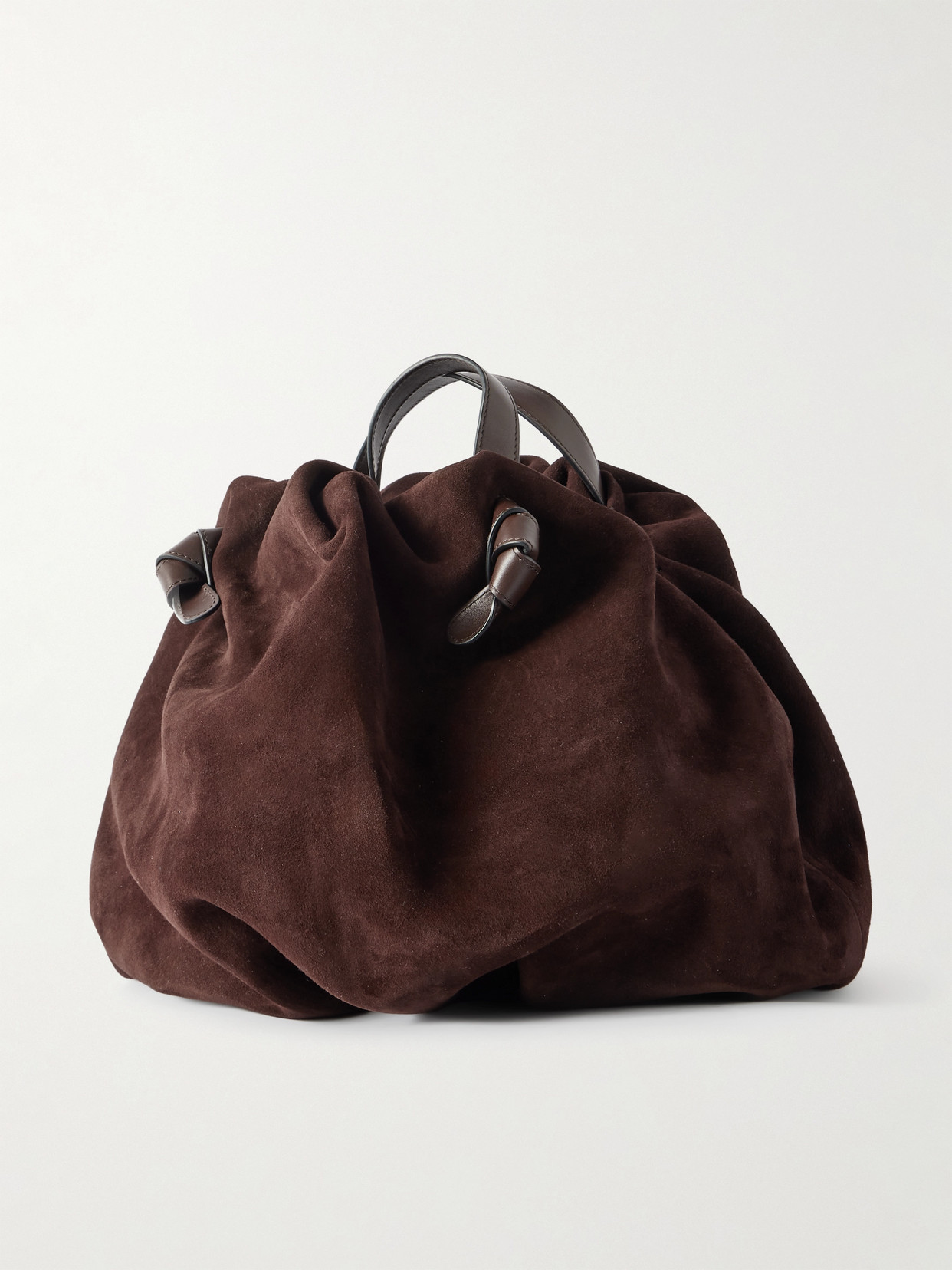 NEOUS TAURUS LEATHER-TRIMMED SUEDE TOTE BAG