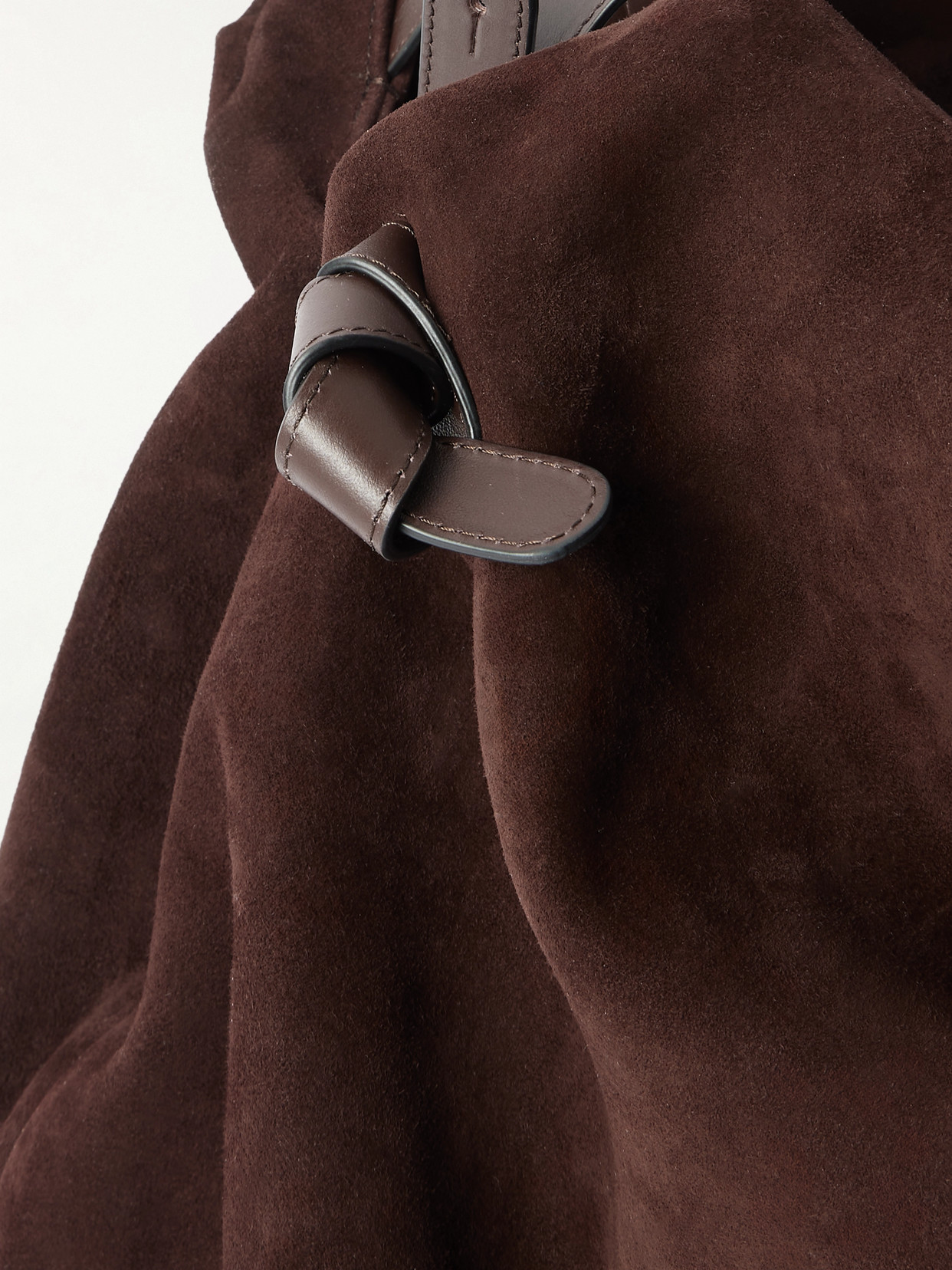 NEOUS TAURUS LEATHER-TRIMMED SUEDE TOTE BAG