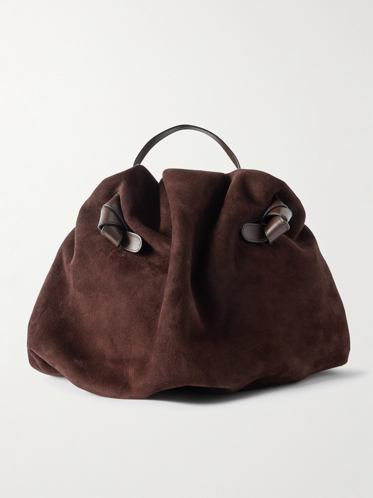 Neous Taurus Leather-trimmed Suede Tote Bag In Brown