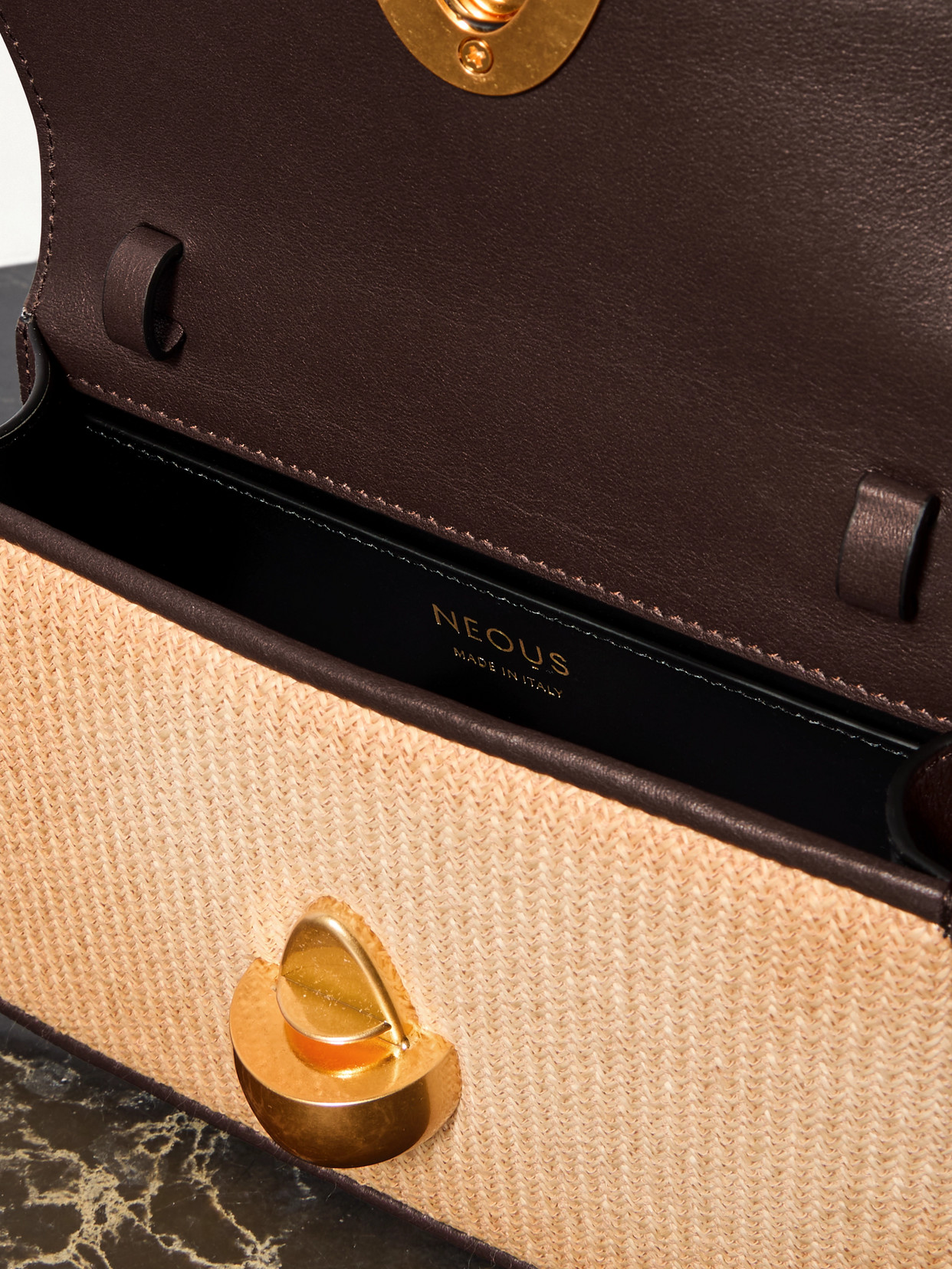 Neous Phoenix Leather And Raffia Tote