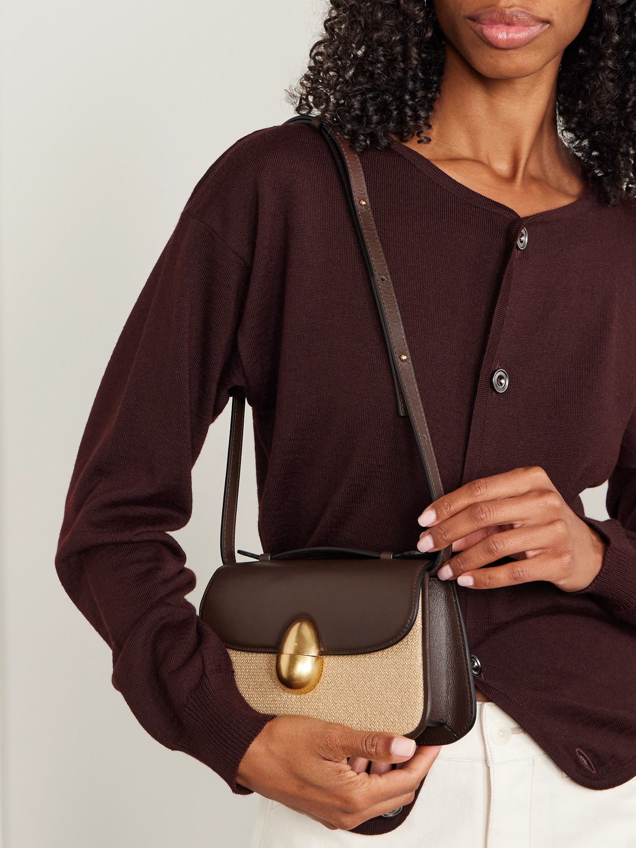 Neous Phoenix Leather And Raffia Tote