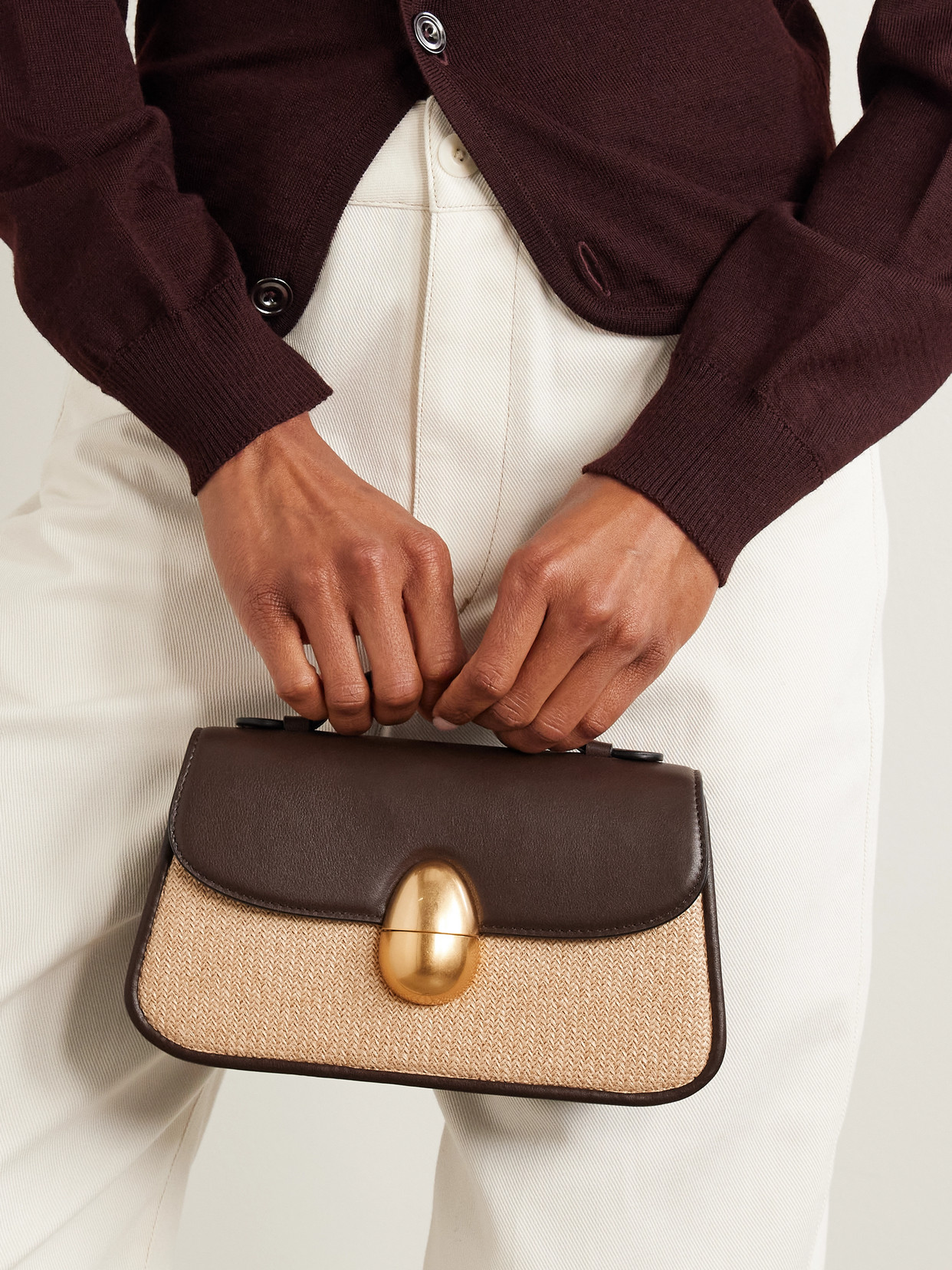 Neous Phoenix Leather And Raffia Tote
