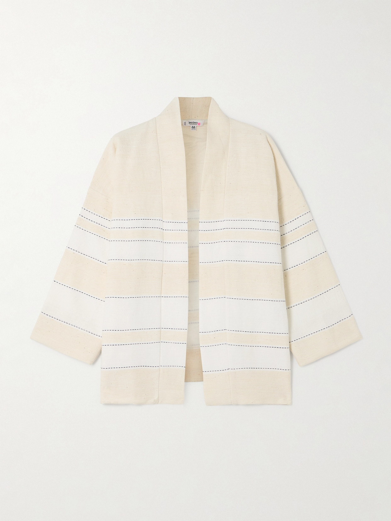 Lemlem Terara Striped Cotton-blend Jacket In Cream