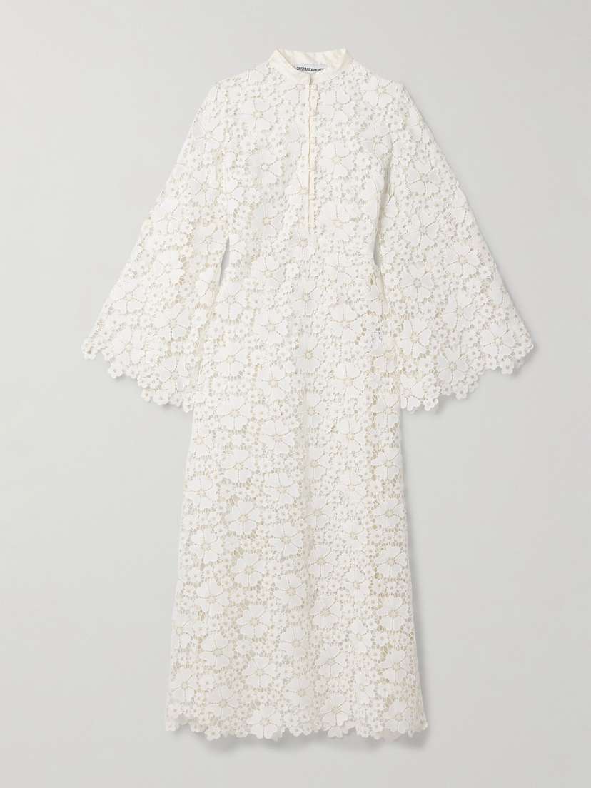 Cristiano Marcheli Jane Silk-trimmed Guipure Lace Kaftan