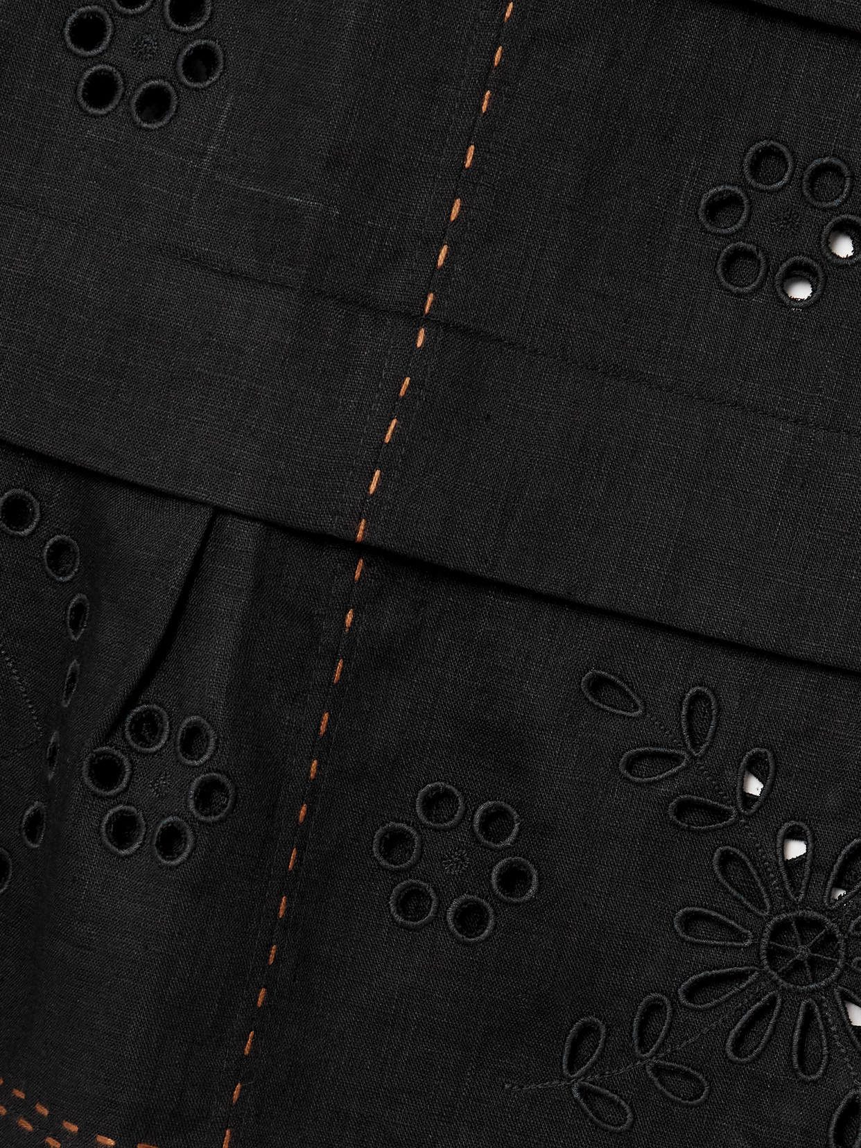 Gigi Topstitched Broderie Anglaise Linen Tank