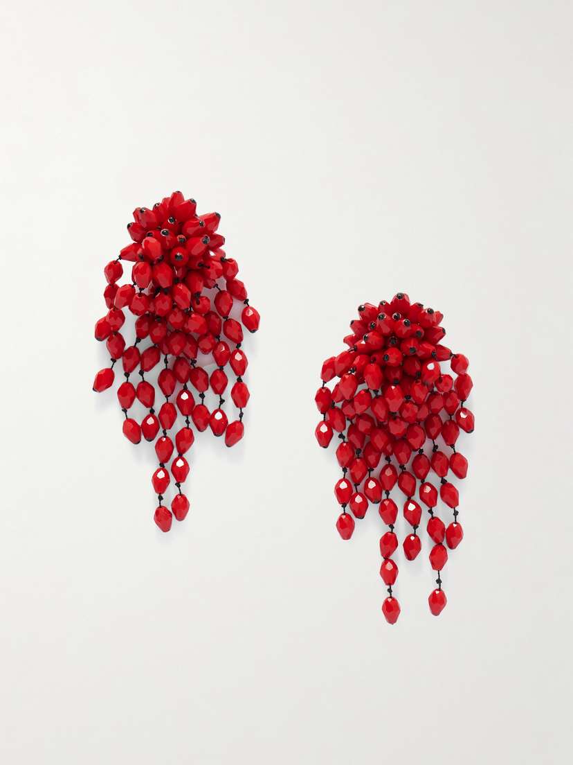 Isabel Marant Silver-tone Beaded Clip Earrings