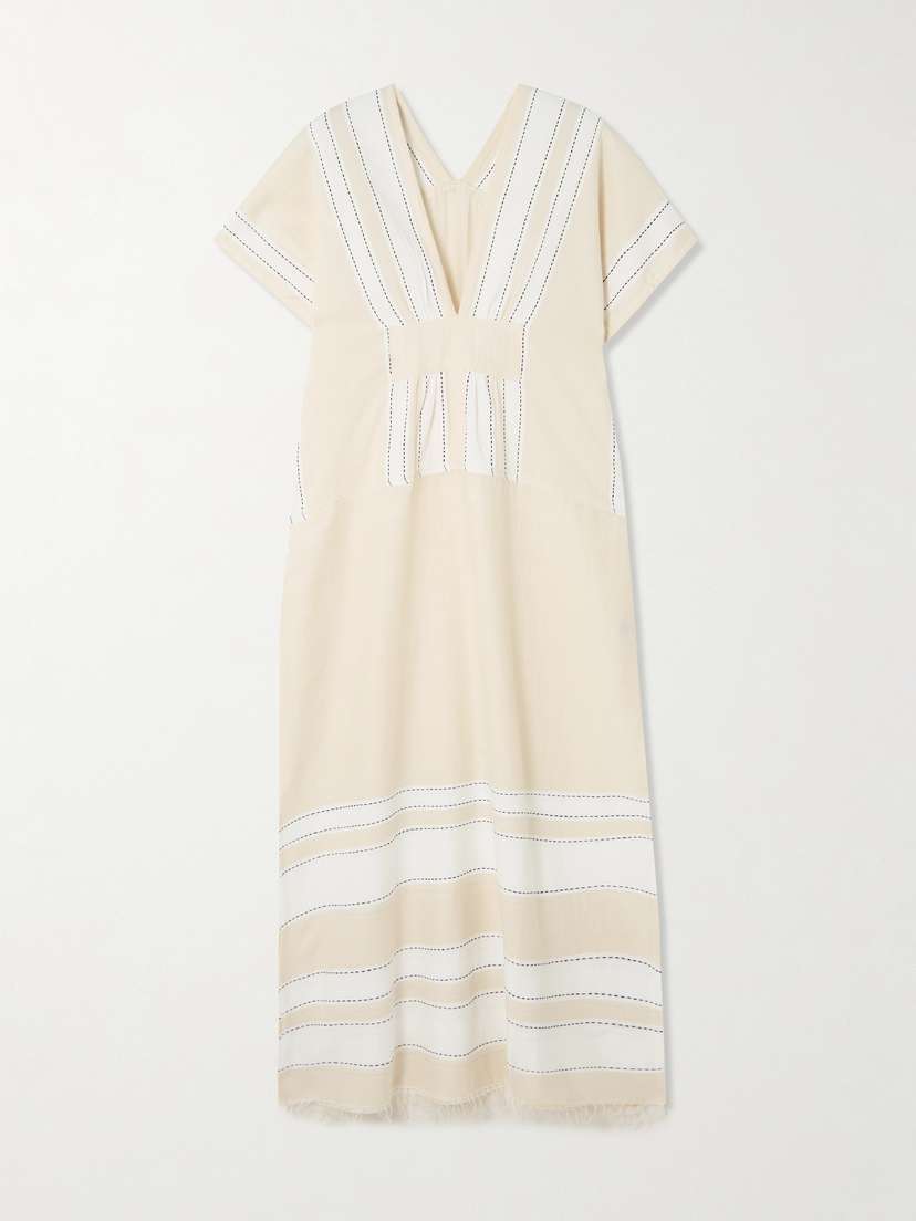 Lemlem Gasira Striped Cotton-blend Maxi Dress