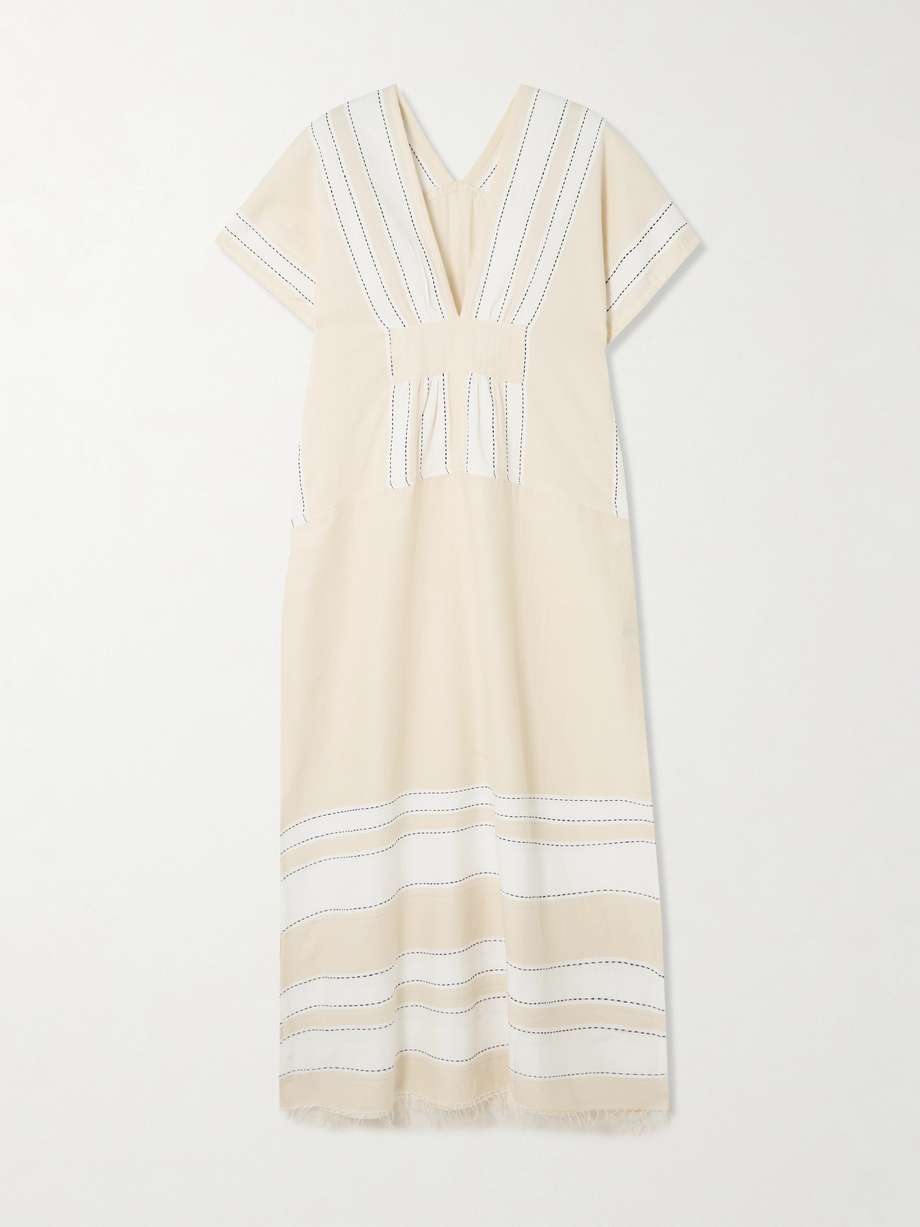 gasira striped cotton-blend maxi dress