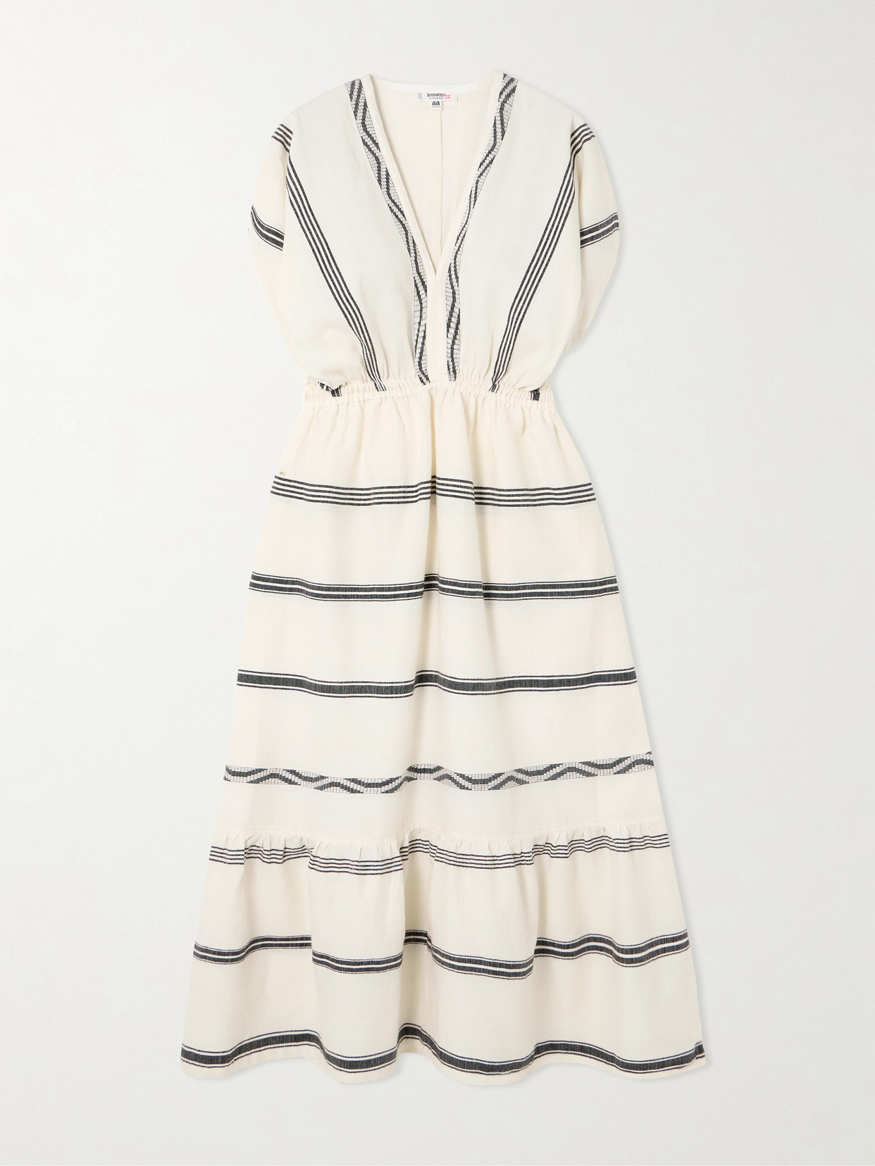 Lemlem Leila Plunge Cover-up Dress In Cream