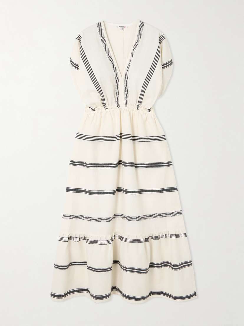 Lemlem Leila Striped Cotton Midi Dress