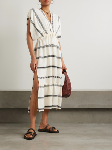 Lemlem Leila striped cotton midi dress