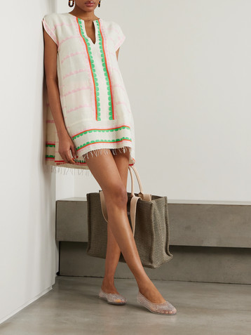 Lemlem Elina fringed striped cotton kaftan