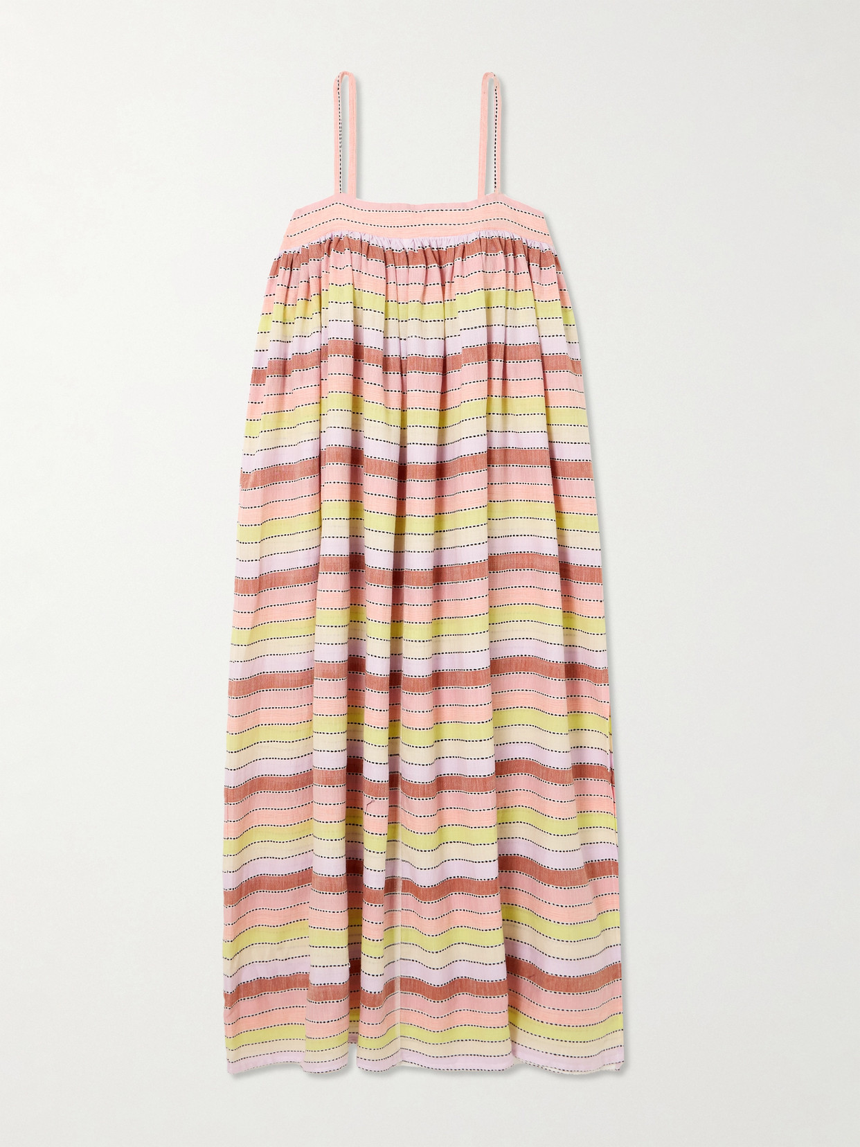 Lemlem Eda Striped Cotton-blend Maxi Dress In Pink