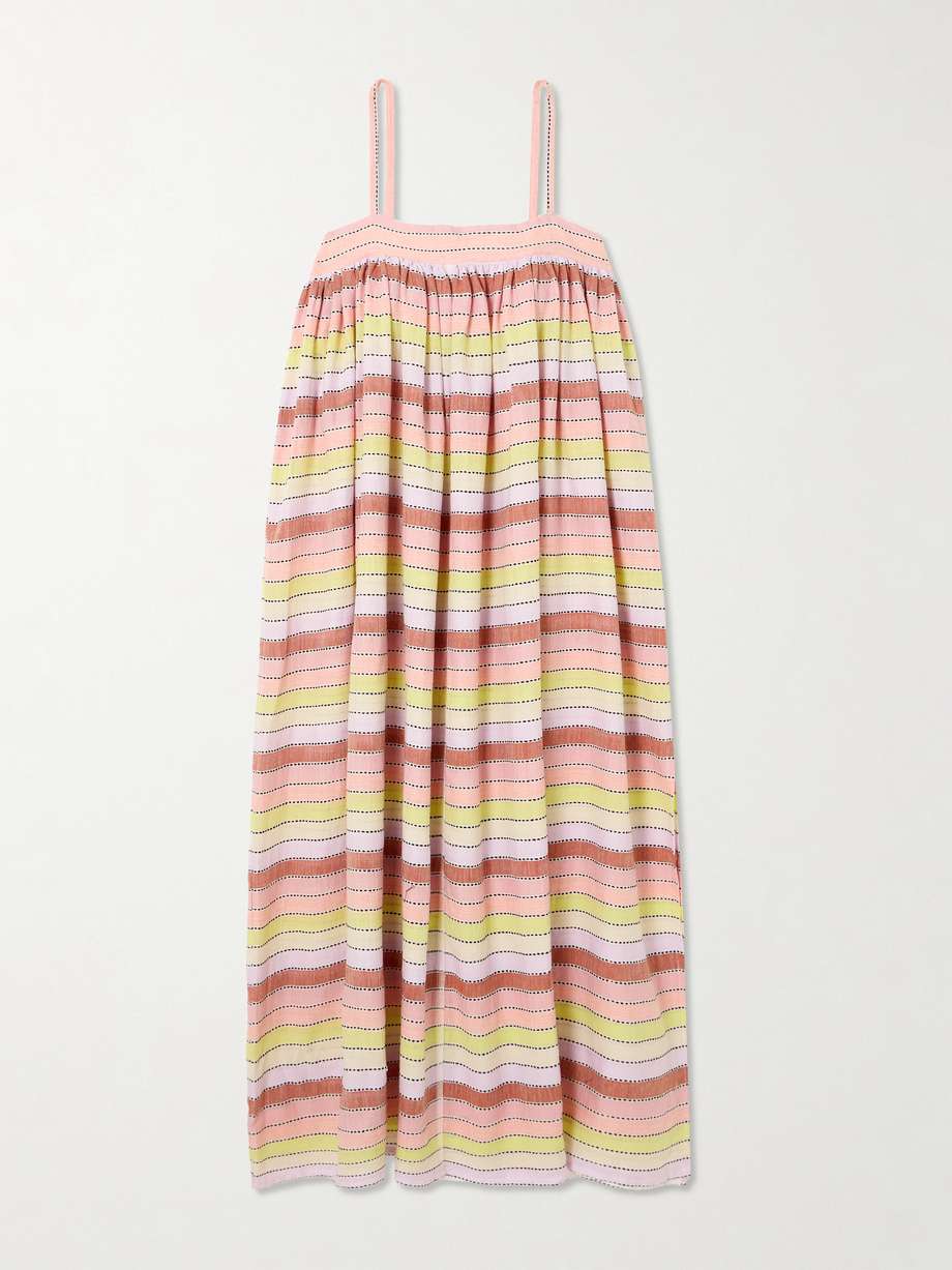 eda striped cotton-blend maxi dress
