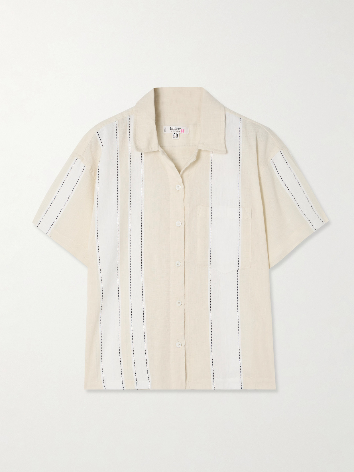 Lemlem Tuuli Cabana Striped Cotton-blend Shirt In Cream