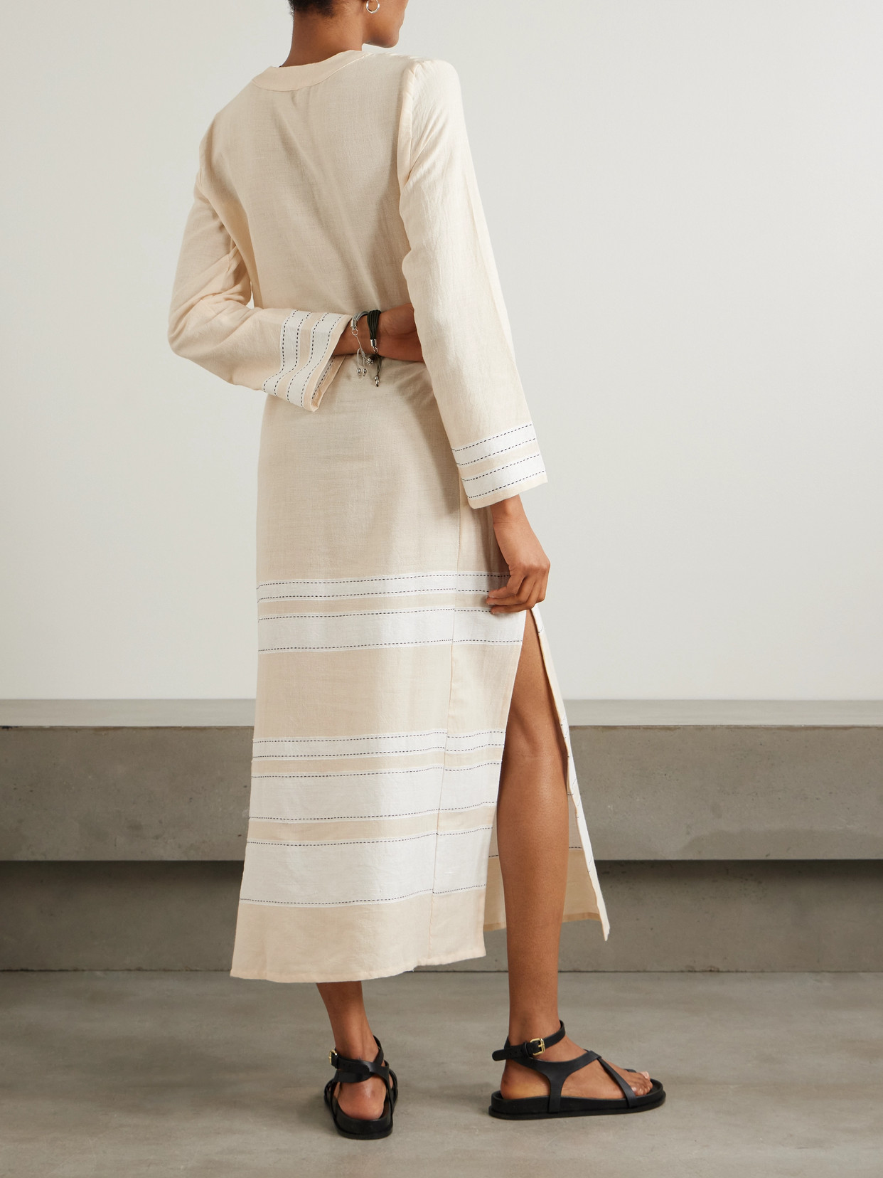 Lemlem Theodora Striped Cotton-blend Coverup In Cream