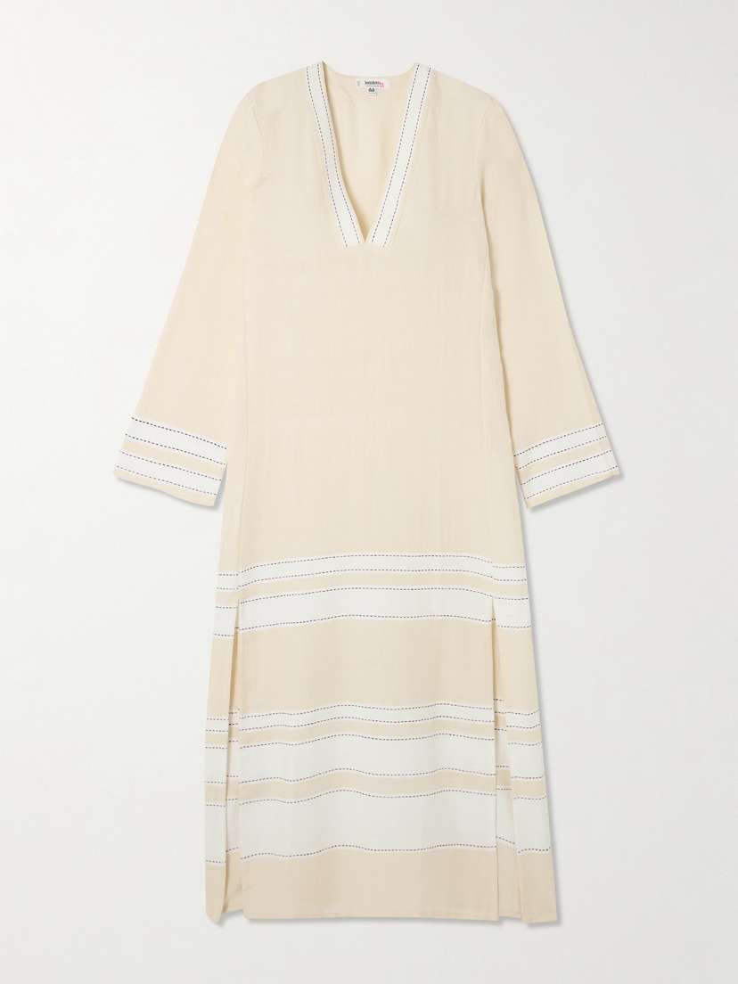 Lemlem Theodora Striped Cotton-blend Midi Dress