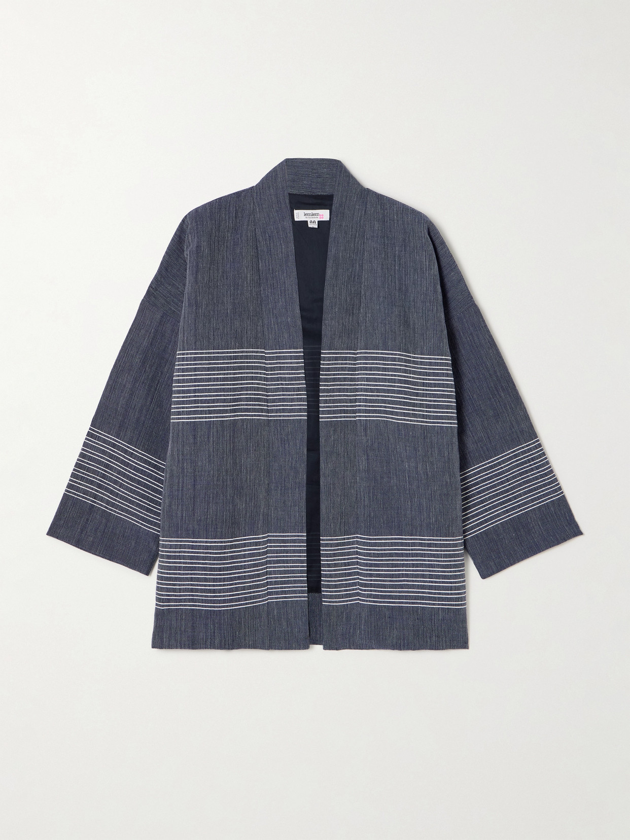 Lemlem Terara Striped Cotton Jacket In Blue