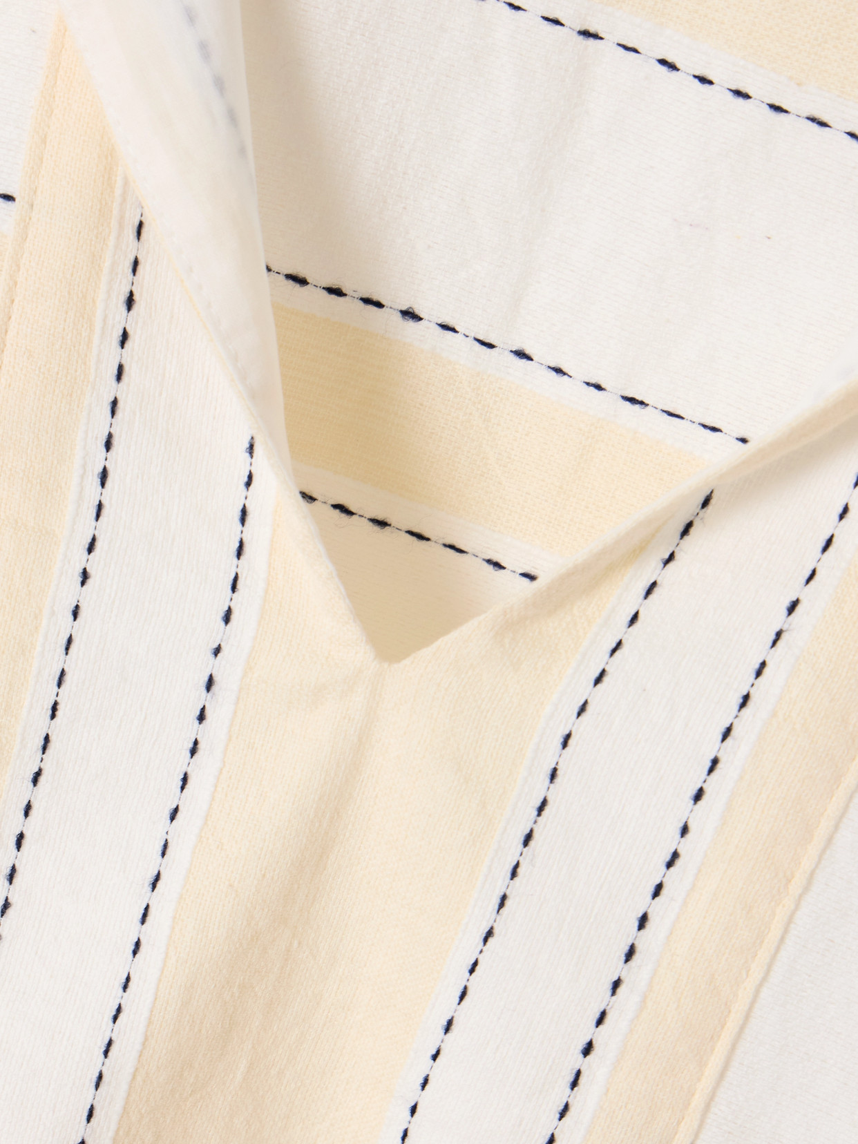 Lemlem Elina Fringed Striped Cotton-blend Kaftan In Cream