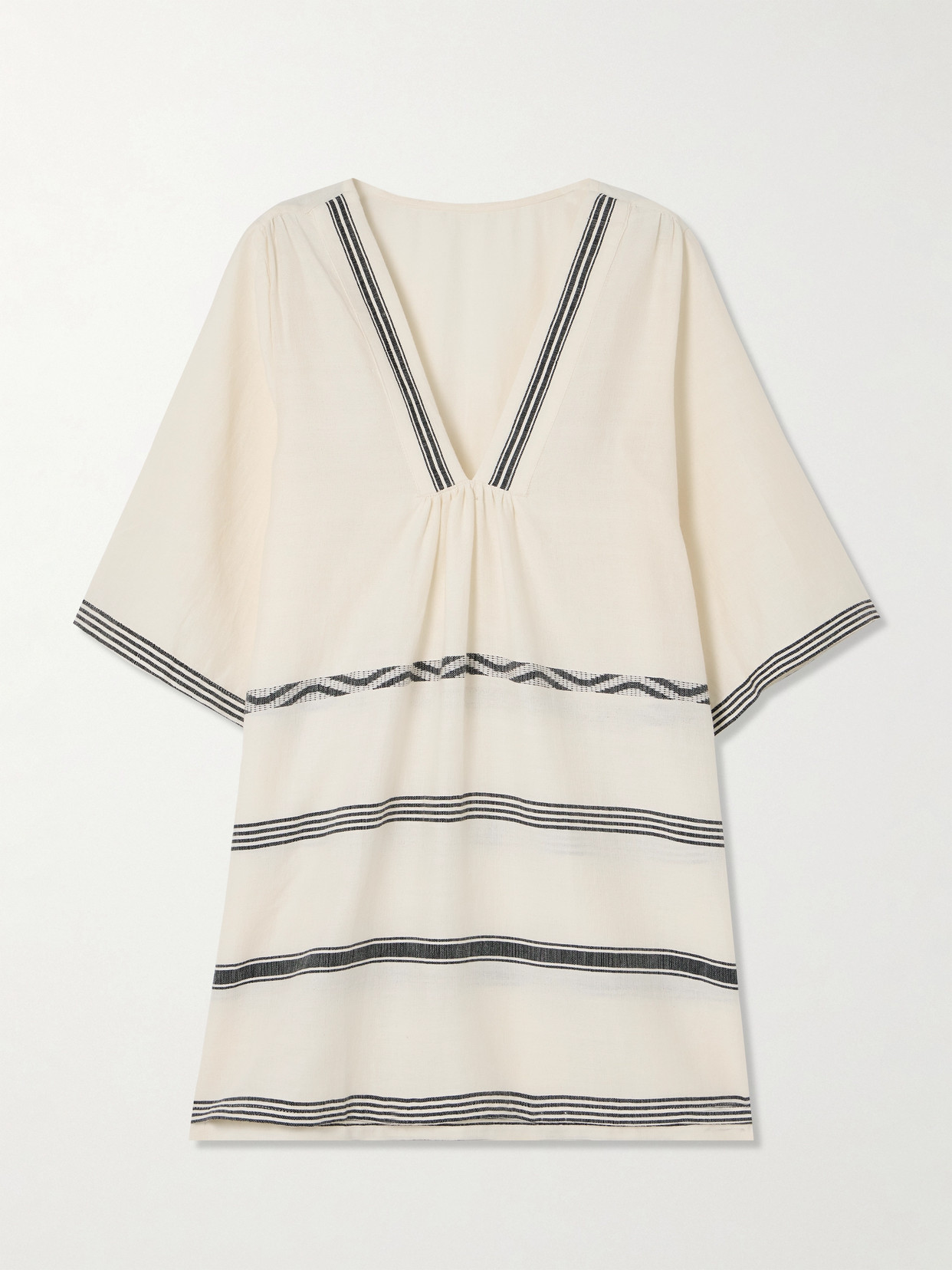 Lemlem Belkis Striped Cotton Kaftan In Cream