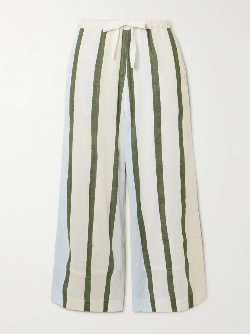 Lemlem Desta Striped Cotton-blend Wide-leg Pants